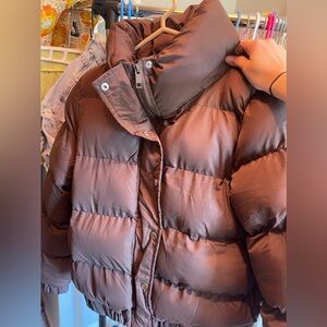 BROWN PUFFER JACKET SIZE SMALL